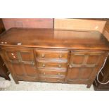 DARK ERCOL SIDEBOARD WITH TWO DOORS AND FOUR DRAWERS