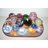A COLLECTION OF VARIOUS ASSORTED PAPERWEIGHTS