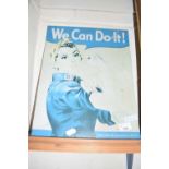 REPRODUCTION WAR PRODUCTION CO-ORDINATING COMMITTEE METAL SIGNED MARKED 'WE CAN DO IT'