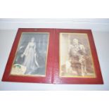 ROYALTY INTEREST, RED LEATHER MOUNTED FOLDING PICTURE FRAME CONTAINING PHOTOGRAPS OF EDWARD VII