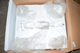 TWO BOXED AS NEW CUT GLASS CANDLEABRA