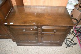 DARK ERCOL SIDE CABINET WITH TWO DOORS AND TWO DRAWERS