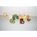 COLLECTION OF VARIOUS SMALL SYLVAC JUGS AND VASES TO INCLUDE THOSE WITH PIXIE AND ANIMAL DECORATION