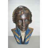 BRONZED COMPOSITION MODEL OF A 19TH CENTURY FIGURE, POSSIBLY NELSON