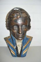 BRONZED COMPOSITION MODEL OF A 19TH CENTURY FIGURE, POSSIBLY NELSON