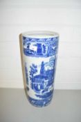 20TH CENTURY BLUE AND WHITE POTTERY STICK STAND