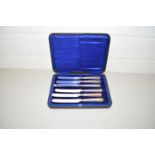 CASE OF SIX SILVER HANDLED DESSERT KNIVES