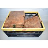 BOX OF VARIOUS LEATHER BOUND VOLUMES THE HISTORY OF NORFOLK, VERY WORN CONDITION THROUGHOUT