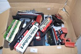 COLLECTION OF VARIOUS MODEL TRAMS, LORRIES AND OTHER TOY VEHICLES