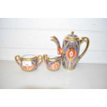 NORITAKE GILT DECORATED THREE PIECE COFFEE SET