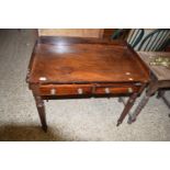 VICTORIAN MAHOGANY TWO DRAWER GALLERY SIDE TABLE OR WASH STAND