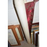 TWO ROLLS OF EARLY 20TH CENTURY FLORAL FABRIC WALLPAPER