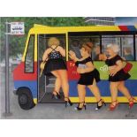 Beryl Cook (British, 1926-2008), 'Bus Stop', Limited edition lithographic print, signed by the