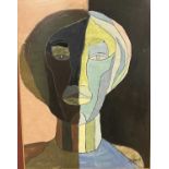 Manner of Oswaldo Guayasamin (Ecuadorian, 1919-1999), Unidentified portrait, signed 'Peter G'