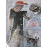 Rosa Sepple RI SWA (British, contemporary), 'Paper Boy', mixed media, 15x11ins, signed, framed and