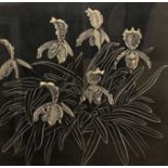 Cor Visser (Dutch, 1903-1982), 'Orchids', woodcut, signed in pencil, dated 1926,17x17ins, framed and