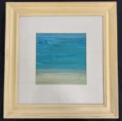 Carole Ann Grace (British, Contemporary), "Coastline II", acrylic, 11x10.5ins, framed and glazed.