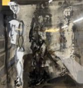 Brüer Tidman (British b.1939), Three Figures, oil mixed media, signed. Framed and glazedQty: 1