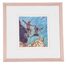 Amanda Averillo (British, Contemporary), "The Jump" limited edition, numbered (7/60), signed, framed