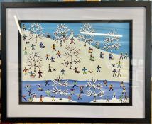 Gordon Barker (British, Contemporary), 'Snow Wonderful', acrylic on paper, signed. Framed and