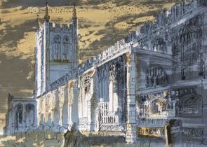 John Piper (British, 1903-1992), Long Melford Church, limited edition colour lithograph, numbed