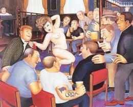Beryl Cook (British, 1926-2008), 'Lunchtime Refreshment', Limited edition lithographic print, signed