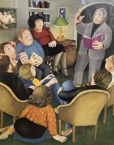 Beryl Cook (British, 1926-2008), 'Poetry Reading', Limited edition lithographic print, signed by the