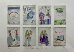 British School, 20th Century, 'The Seven Ages of Man, limited edition print No. 1/100, signed '