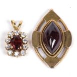 Mixed lot to include a 9ct gold garnet and cubic zirconia small pendant together with a yellow metal