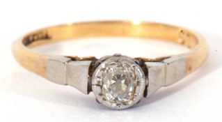 Single stone diamond ring featuring an old cut diamond, 0.15ct approx, in an illusion setting,