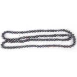 Grey irregular long nugget baroque pearl necklace, 40 cm long