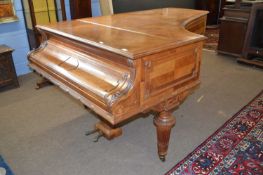 Large 19th Century Erard grand piano set in a mahogany veneered case with reeded and carved detail