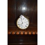 Small 19th Century brass 'drum' case mantel clock