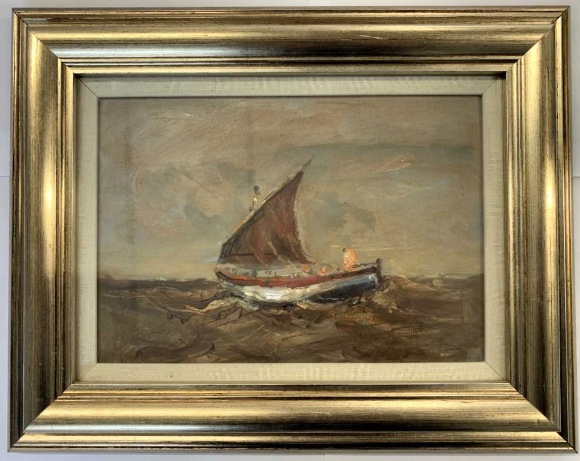 Jack Cox (British, 20th century) shipping scene, signed, watercolour and signed framed and glazed.