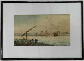 19th Century British School, the Nile at Omdurman, c.1890, watercolour laid on paper, unsigned,