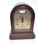 Victorian mantel clock with silver dial and subsiduary dials for chime and non-chime in dome