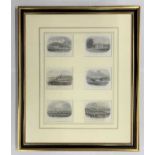 British,19th century, six windowed engravings: Sheringham Hall; Felbrigg Hall; Cromer; Cromer