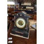 Late Victorian slate/marble striking mantel clock