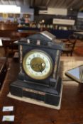 Late Victorian slate/marble striking mantel clock