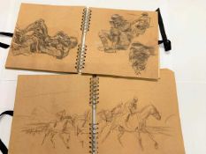 Ronald Olley (British, 20th / early 21st century), three ring bound sketch albums from the studio of