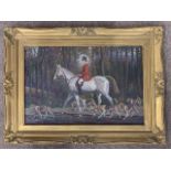 Geoffrey E. Mortimer (British, 20th century) fox hunting scene with King Edward VIII on horseback,