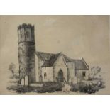 After John Berney Ladbrooke (British, late 18th century) Saxton Church, lithograph, 8x10ins,