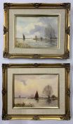 Arthur A. Park (British, 20th century), A pair of broadland scenes with Wherry, oil on board,