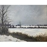 Max Mueller (British,20th century), 'River Glaven, Norfolk', oil on board,15x19ins signed, framed