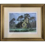 After Henley Curl (British, 20th century), "Fundenhall Church", chromolithograph, limited edition,