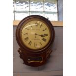 Thos Reed, Cambridge - Late Regency mahogany drop case wall timepiece with single fusee movement