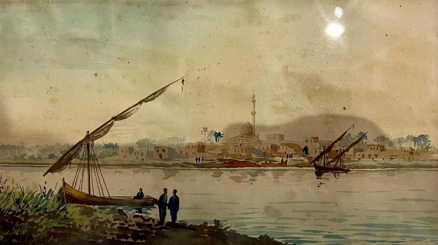 19th Century British School, the Nile at Omdurman, c.1890, watercolour laid on paper, unsigned, - Image 2 of 2