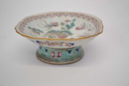 Small Chinese porcelain dish with polychrome design of a fish