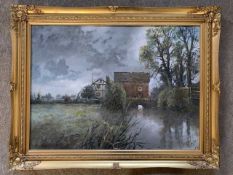 Attributed to John Bowe (British, 20th century) 'Needham Mill', oil on board,16x22.5ins, framed.