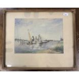 A.R. McLaren (British, 20th century) 'The Wreck of the Blythe', watercolour, signed, 11x15ins,